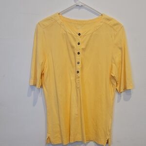 Lands' End Yellow Button-Down Women's Shirt
